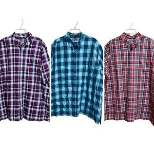 Bundle Lot 3 GameGuard Plaid 3XL Vented Fishing Short Sleeve Shirts Outdoor